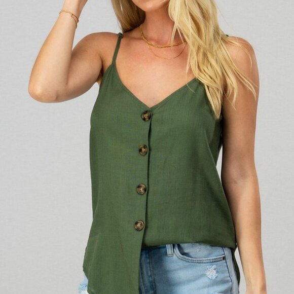 Linen Olive Cami - Picture 2 of 6
